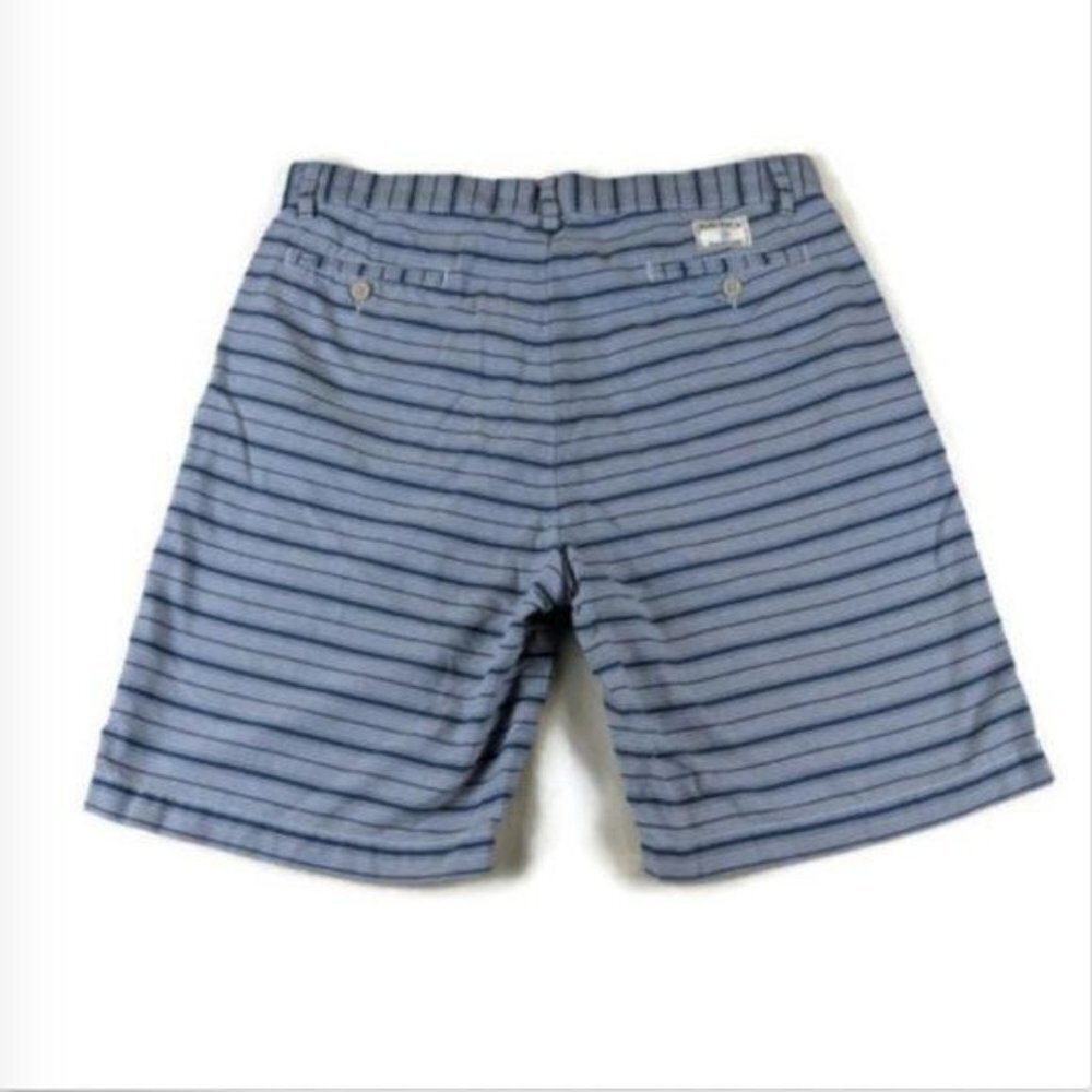 Nautica Shorts Mens‎ 34 Blue Striped Flat Front - Picture 2 of 5